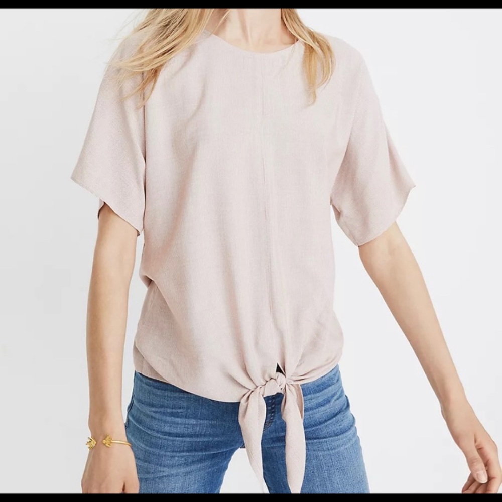 Madewell Button-Back Tie Tee in Stripe